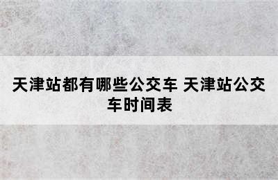 天津站都有哪些公交车 天津站公交车时间表